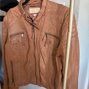 Woman’s XL Michael Kors Tan Leather Jacket